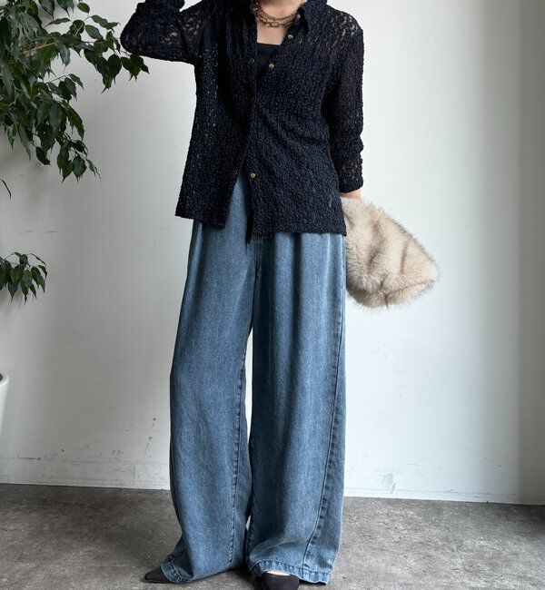  「ラメシアーレースシャツ」|シャツ・ブラウス|