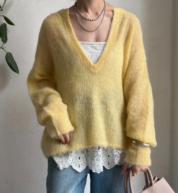  「【新色追加】起毛モヘヤスキッパープルオーバー」|ニット・セーター|