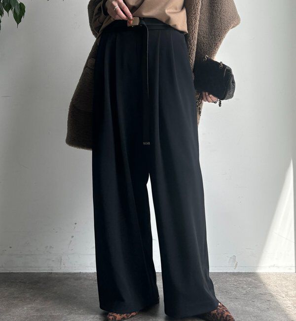  「パーフェクトジャージータックパンツ」|チノ|ブラック