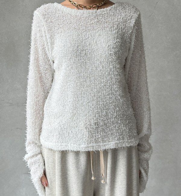  「【WEB限定】ブークレーバックオープントップス」|Tシャツ・カットソー|