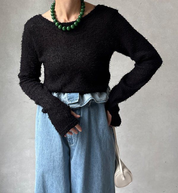  「【WEB限定】ブークレーバックオープントップス」|Tシャツ・カットソー|