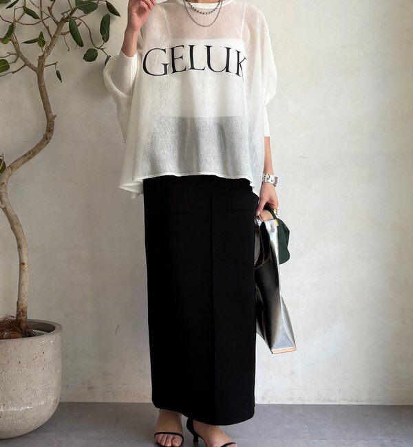  「シアー天竺ロゴポンチョニット」|ニット・セーター|