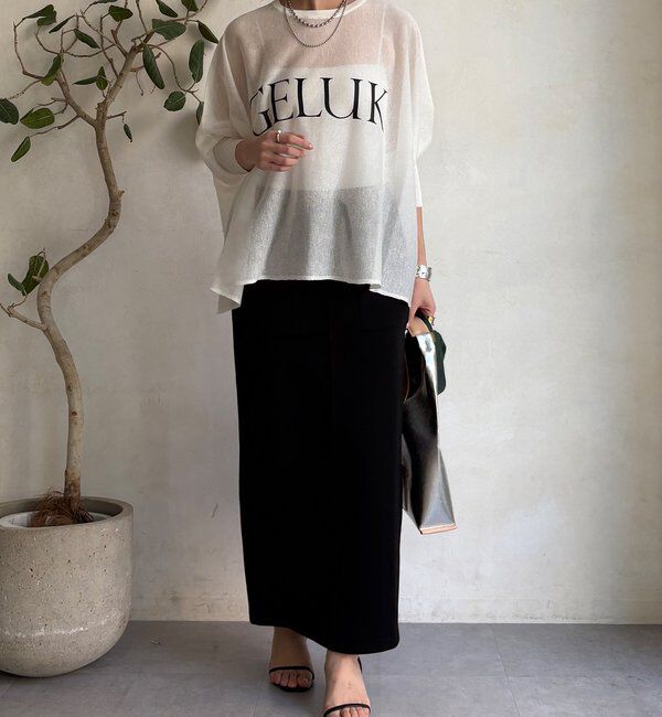  「シアー天竺ロゴポンチョニット」|ニット・セーター|