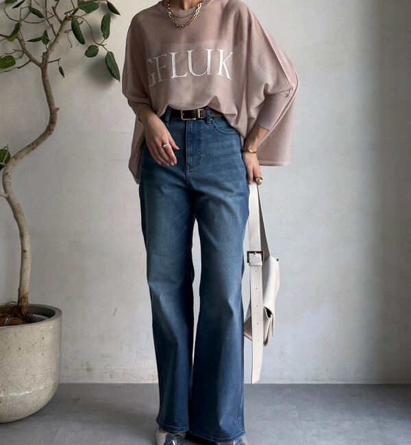  「シアー天竺ロゴポンチョニット」|ニット・セーター|