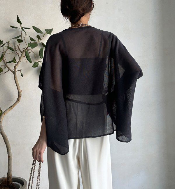  「シアー天竺ロゴポンチョニット」|ニット・セーター|