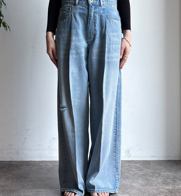  「ダメージワイドデニム」|デニム|