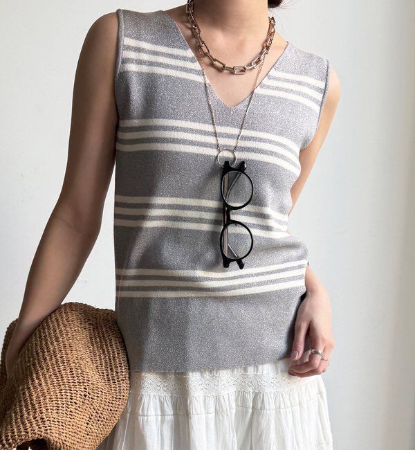  「【WEB限定】ボーダーニットタンク」|ニット・セーター|