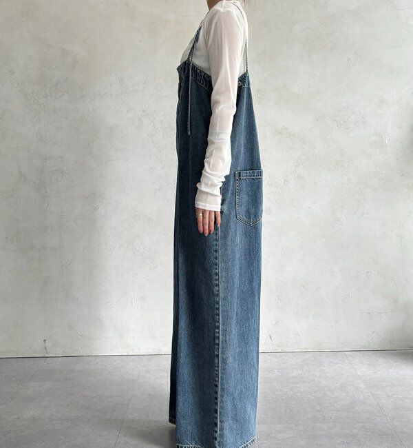  「センタープレスデニムサロペット」|ワンピース|