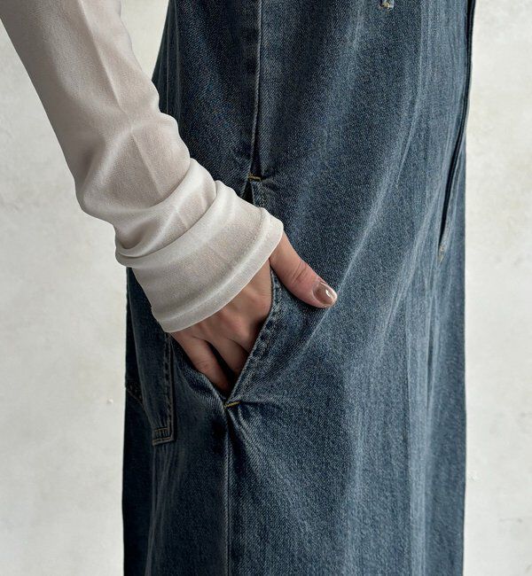  「センタープレスデニムサロペット」|ワンピース|