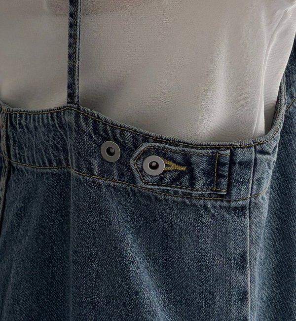  「センタープレスデニムサロペット」|ワンピース|