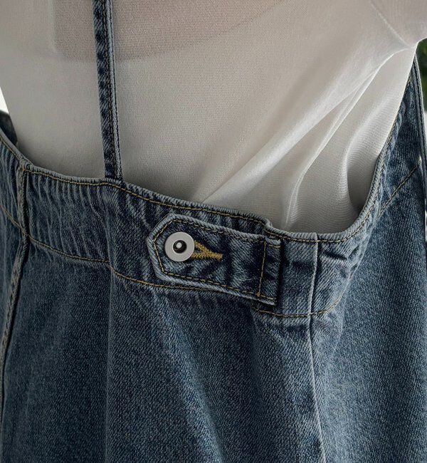  「センタープレスデニムサロペット」|ワンピース|