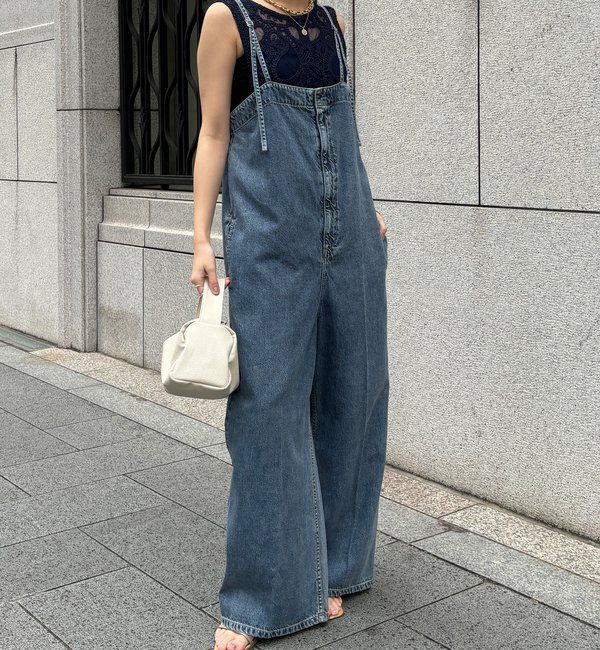  「センタープレスデニムサロペット」|ワンピース|