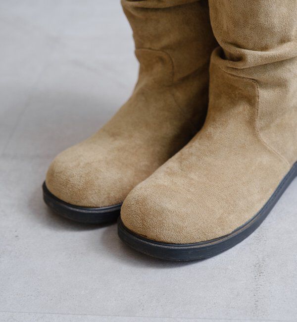  「【レザー&スエード/インソール】ルーズエンジニアブーツ」|ロングブーツ|