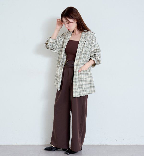  「【WEB限定/2サイズ展開/全骨格◎/裏地無し】ピンストライプスラックス」|チノ|