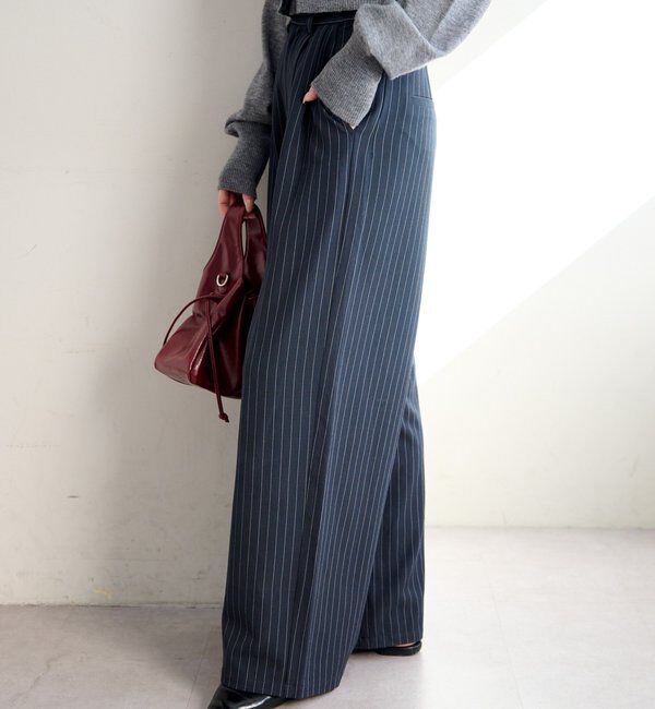  「【WEB限定/2サイズ展開/全骨格◎/裏地無し】ピンストライプスラックス」|チノ|