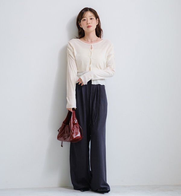  「【WEB限定/2サイズ展開/全骨格◎/裏地無し】ピンストライプスラックス」|チノ|