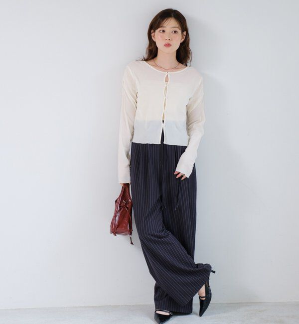  「【WEB限定/2サイズ展開/全骨格◎/裏地無し】ピンストライプスラックス」|チノ|