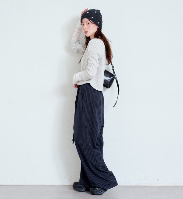  「【WEB限定/2サイズ展開/全骨格◎/裏地無し】ピンストライプスラックス」|チノ|