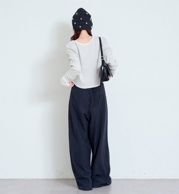  「【WEB限定/2サイズ展開/全骨格◎/裏地無し】ピンストライプスラックス」|チノ|