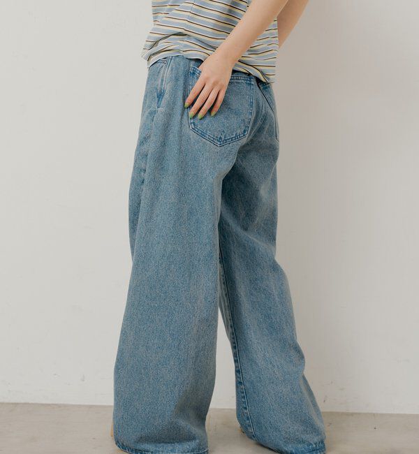  「【WHIMSIC/2サイズ展開/SETUP対応】サイドタックデニムパンツ」|デニム|