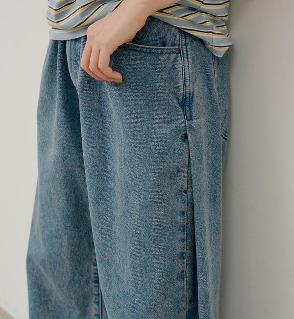  「【WHIMSIC/2サイズ展開/SETUP対応】サイドタックデニムパンツ」|デニム|