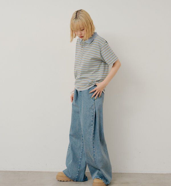  「【WHIMSIC/2サイズ展開/SETUP対応】サイドタックデニムパンツ」|デニム|
