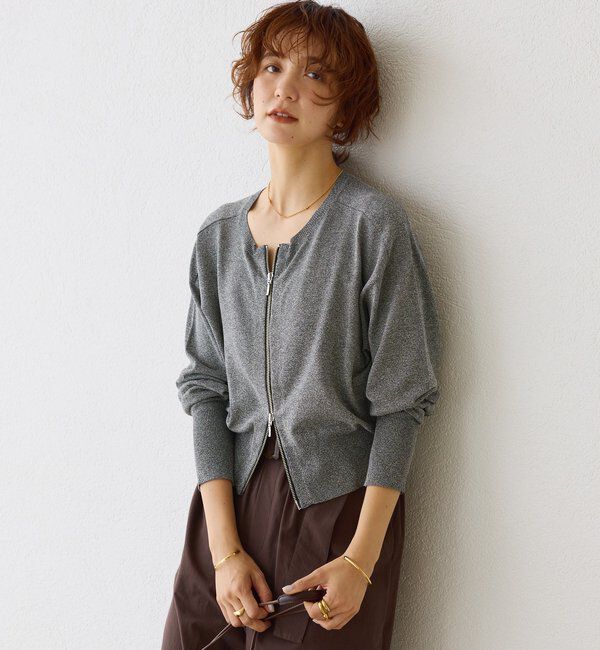  「【大人のこなれ感】ZIPニットカーディガン」|カーディガン|