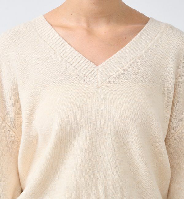  「【女性らしいデコルテライン】ウールVニット」|ニット・セーター|