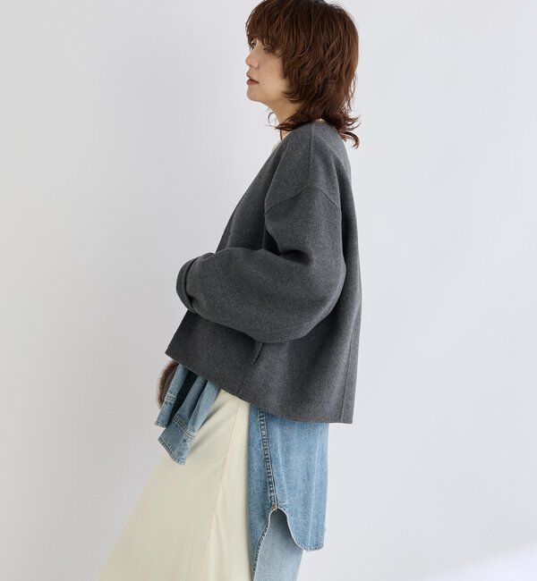  「【上品見え】ウールリバーショートコート」|その他|