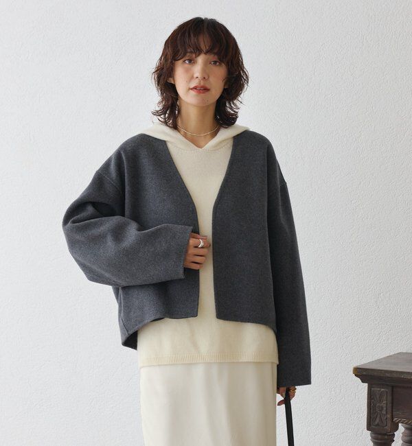  「【上品見え】ウールリバーショートコート」|その他|