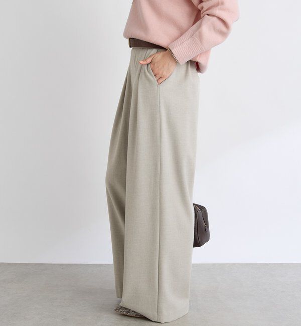  「【最高気温5度の寒い日に！/すっきり見え】ウォームタックワイドスラックス」|チノ|