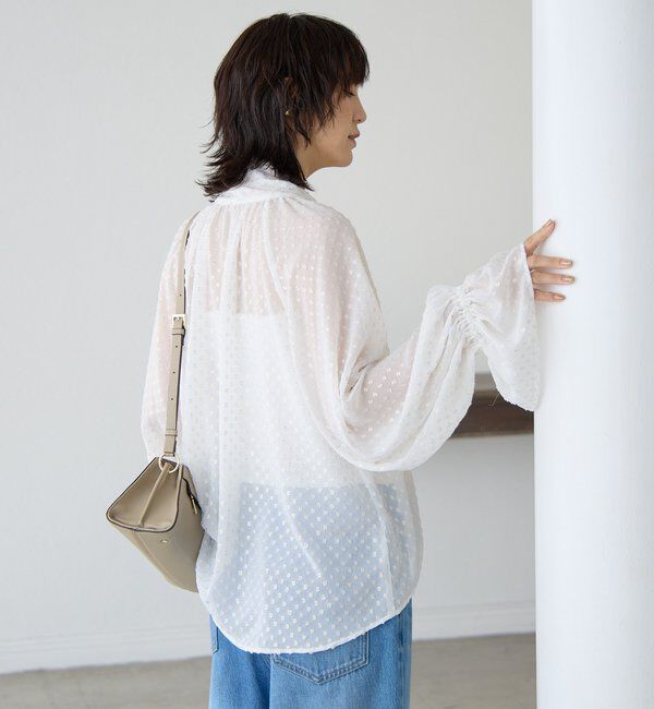  「【上品に華やぐ】フォイルドットボウタイブラウス」|シャツ・ブラウス|