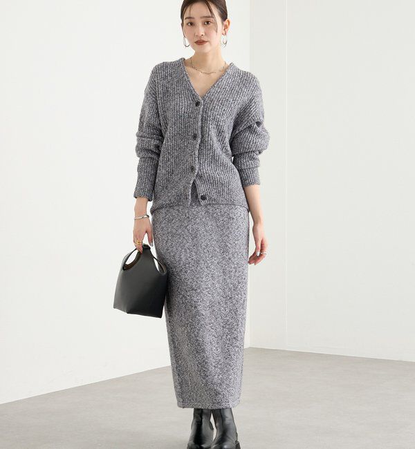  「【セットアップ対応可】ブークレーヤーンタイトスカート」|スカート|