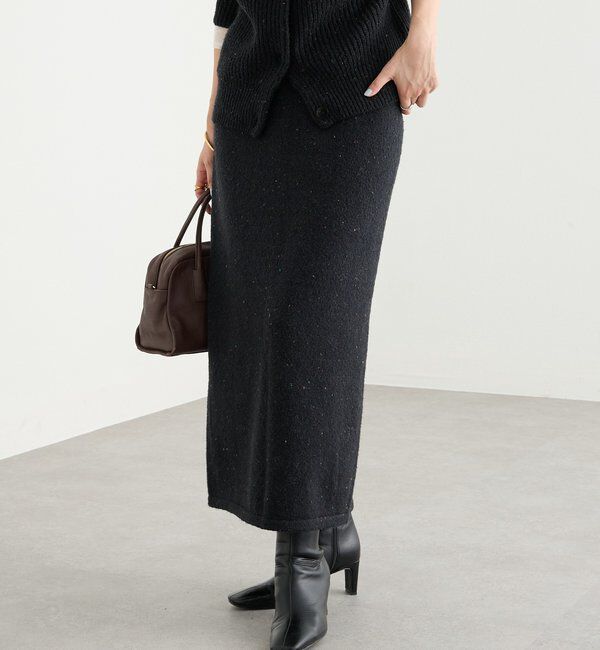  「【セットアップ対応可】ブークレーヤーンタイトスカート」|スカート|