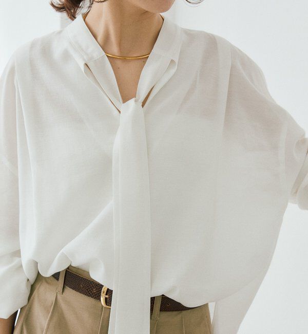  「【オンオフ使える】ナロータイブラウス」|シャツ・ブラウス|