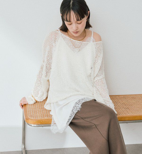  「予約【ご好評につき新色追加！】テープヤーンボートネックニット」|ニット・セーター|