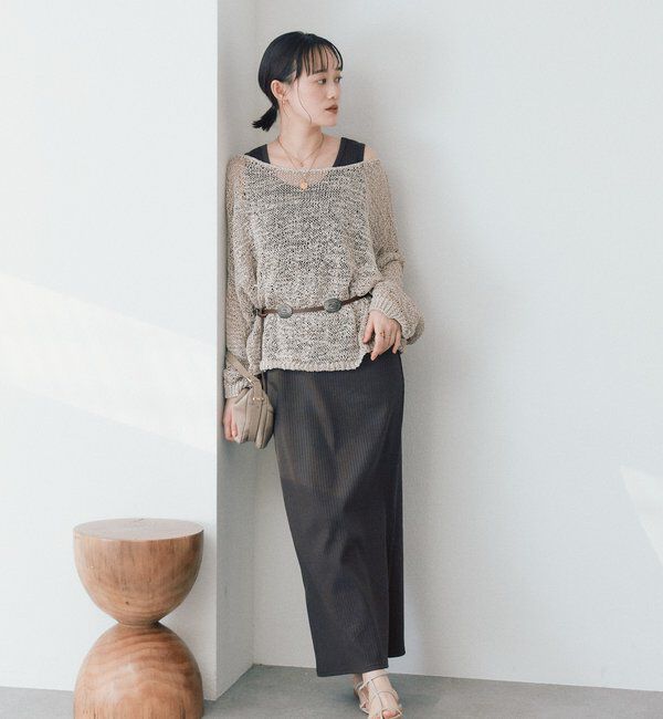  「予約【ご好評につき新色追加！】テープヤーンボートネックニット」|ニット・セーター|