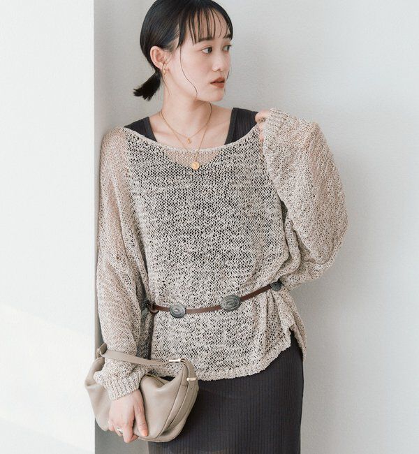  「予約【ご好評につき新色追加！】テープヤーンボートネックニット」|ニット・セーター|
