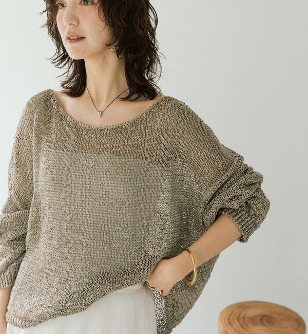  「予約【ご好評につき新色追加！】テープヤーンボートネックニット」|ニット・セーター|