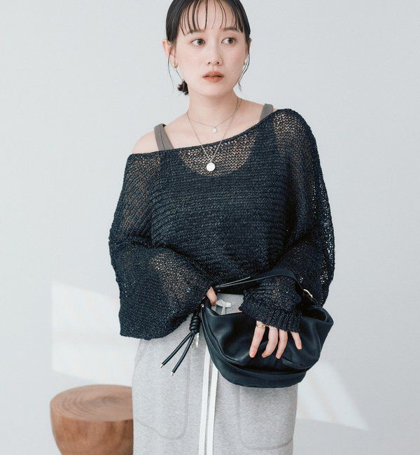  「予約【ご好評につき新色追加！】テープヤーンボートネックニット」|ニット・セーター|