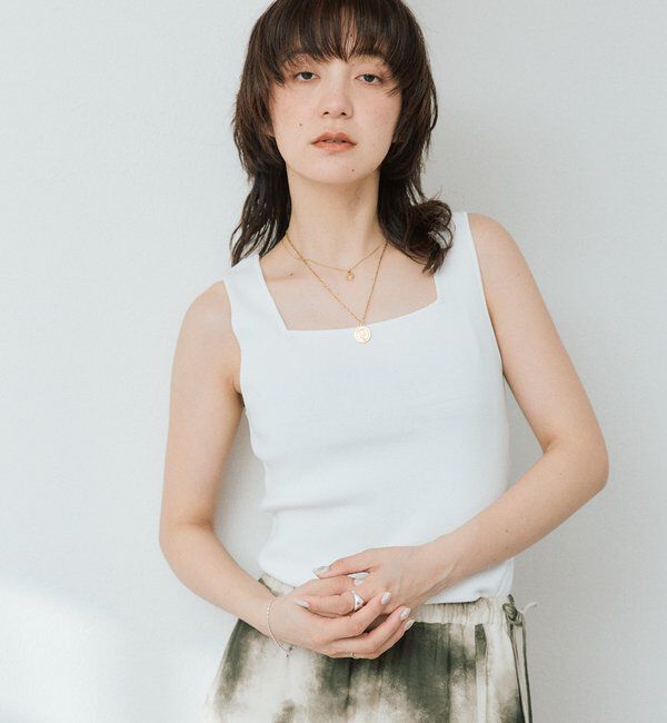  「予約【接触冷感機能付き】クールタッチ2wayニットタンクトップ」|ニット・セーター|