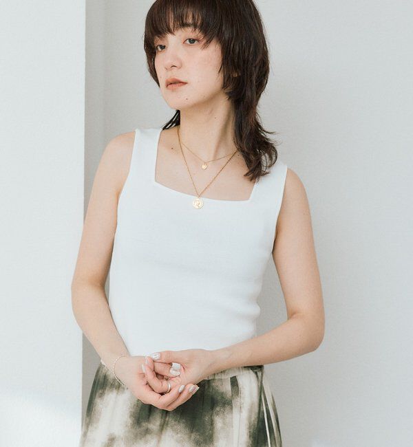  「予約【接触冷感機能付き】クールタッチ2wayニットタンクトップ」|ニット・セーター|