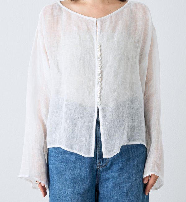  「【a Nice （ア ・ニース）】2WAYリネンブラウス」|シャツ・ブラウス|