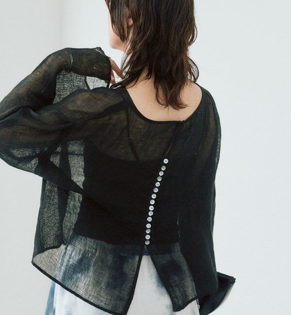  「【a Nice （ア ・ニース）】2WAYリネンブラウス」|シャツ・ブラウス|ブラック