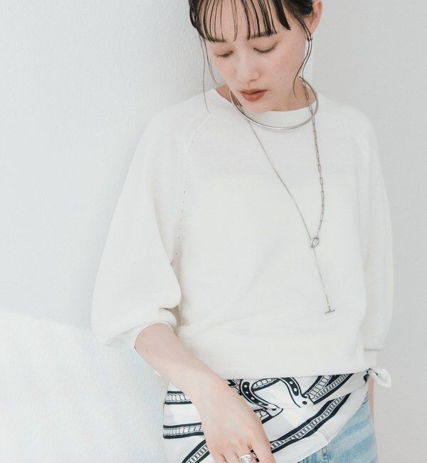  「【手洗い可能】ハーフバルーンスリーブニット」|ニット・セーター|