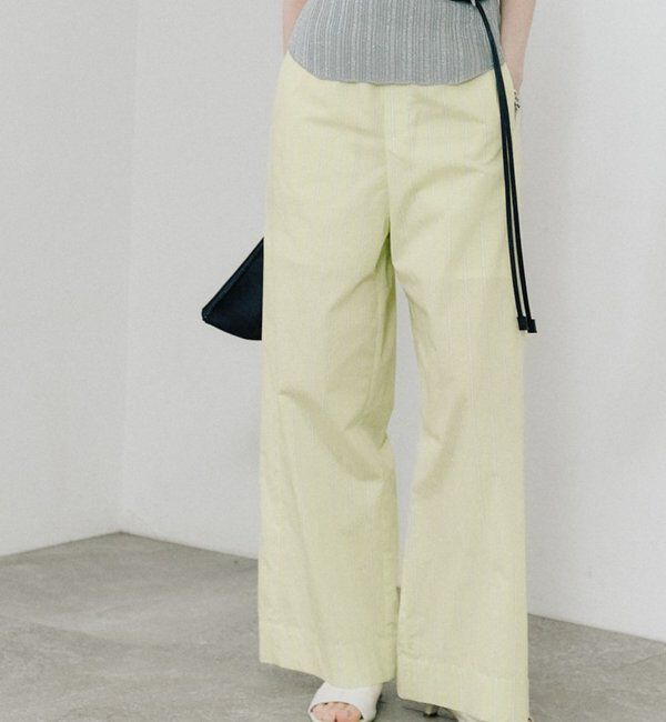  「【トレンド感抜群】リラクシーストライプパンツ」|チノ|イエロー