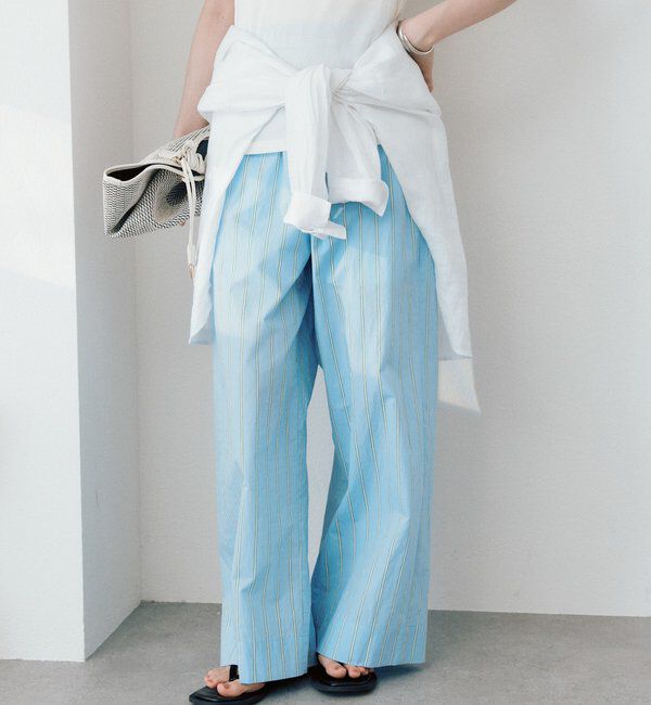  「【トレンド感抜群】リラクシーストライプパンツ」|チノ|