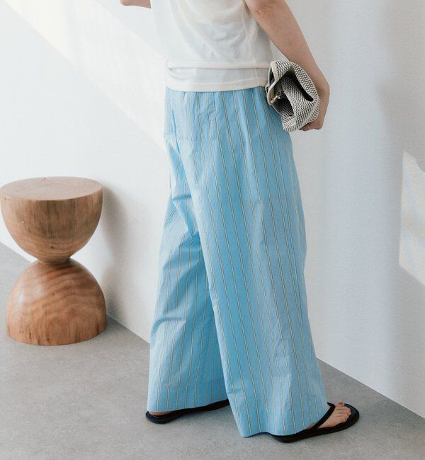  「【トレンド感抜群】リラクシーストライプパンツ」|チノ|
