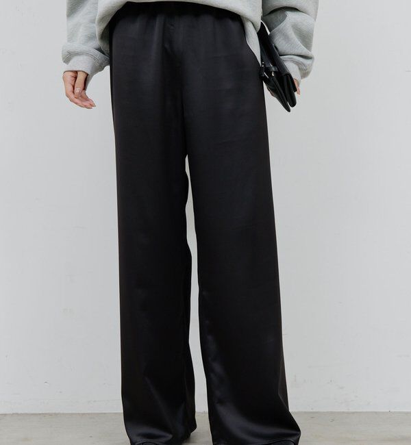  「ワイドドロストサテンパンツ」|チノ|