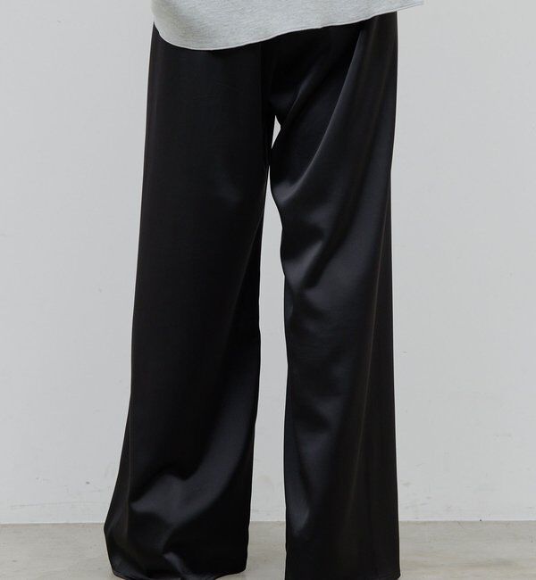  「ワイドドロストサテンパンツ」|チノ|